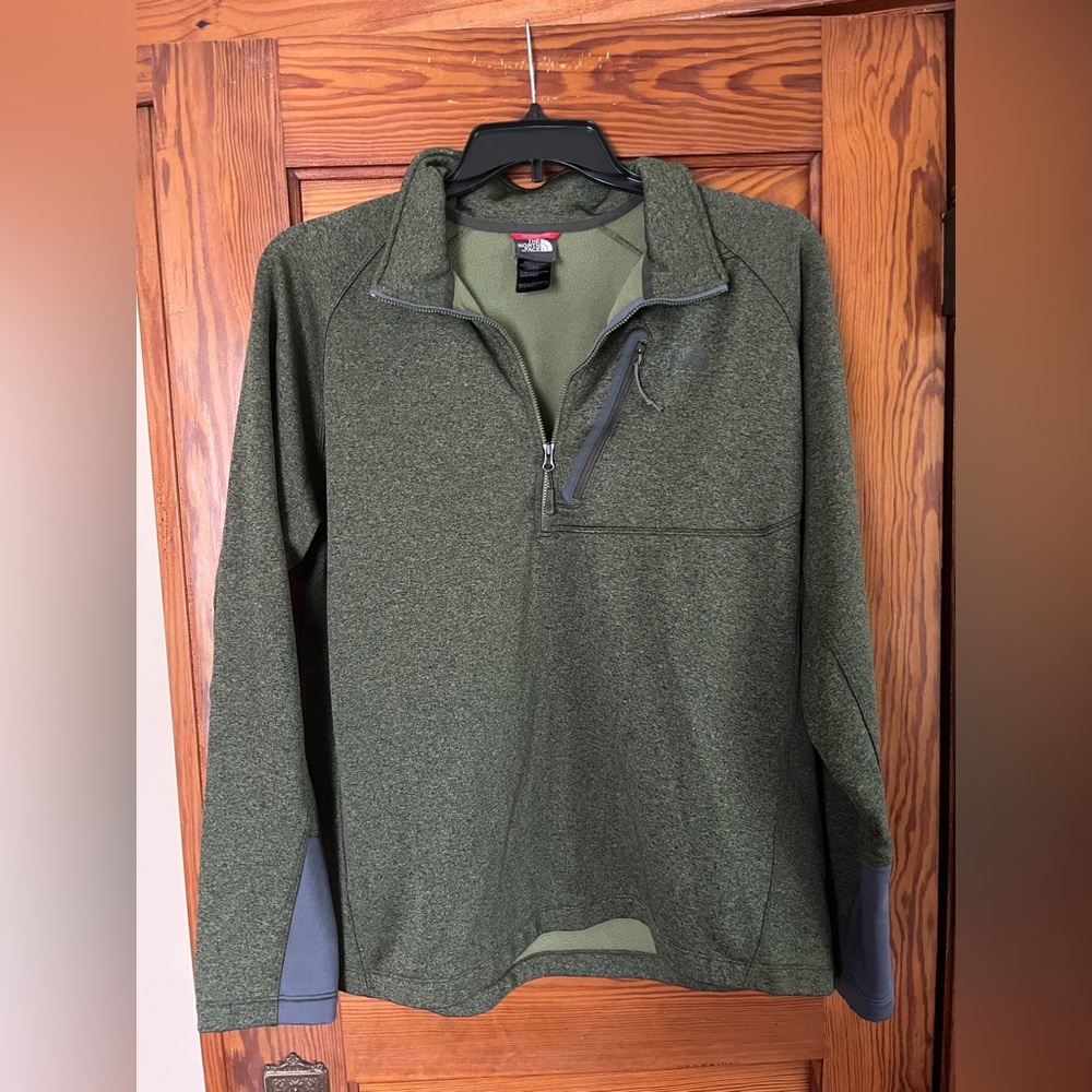 Men's North Face Green Quarter-Zip, XL